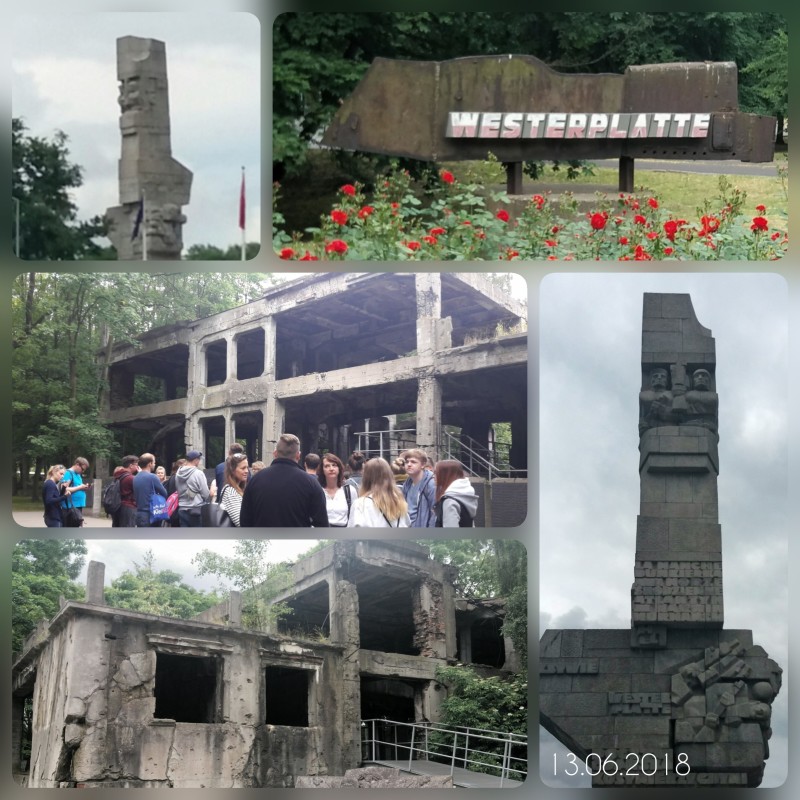 Collage der Studienfahrt nach Danzig, Stettin, Stutthof, Marienburg, Westerplatte