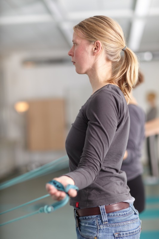 Im Kurs "Rückenwohl und kreuzfidel" an der Volkshochschule Pankow