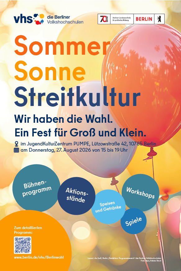 Somme Sonne Streitkultur - Veranstaltung am 27.August
